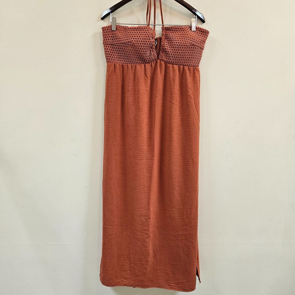 NWT Halter Style Maxi Dress Women Sz XL (16-18) Recycled Polyester No Boundaries